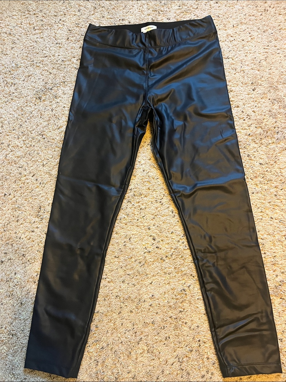 Max Studio Black Faux Leather Missed Leggings
